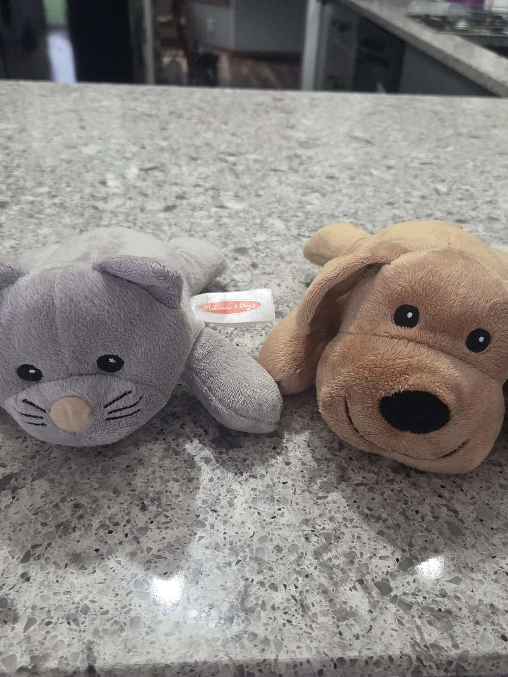 Melissa & Doug Plush Gray Kitten Cat Brown Puppy Dog Lot Of 2 Loveys 8”